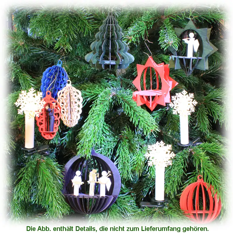 Bastelsatz Baumbehang Weihnachtsbaumschmuck DAMASU Holzkunst aus dem Erzgebirge