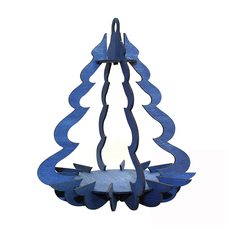 Bausatz Weihnachtsschmuck 3D  Tannenbaum blau 4L