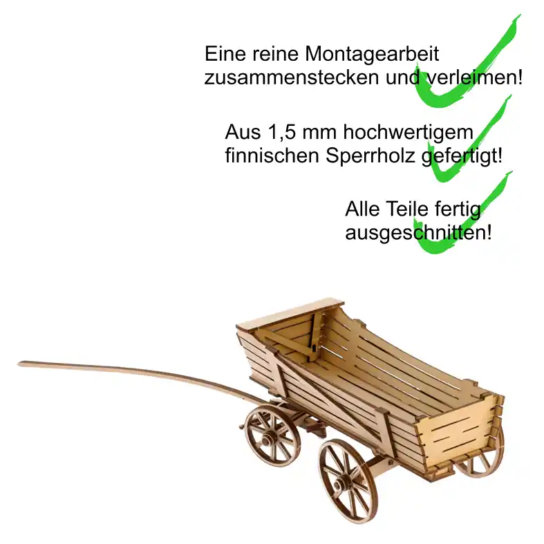 Holzbausatz Kutsche Schüttgutwagen DAMASU Holzkunst aus dem Erzgebirge