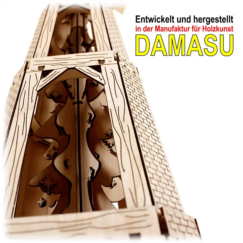 Bastelsatz Pyramide Fachwerkpyramide DAMASU Holzkunst aus dem Erzgebirge