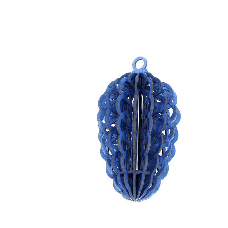 Baumbehang selber machen 3D Tannenzapfen blau 16L