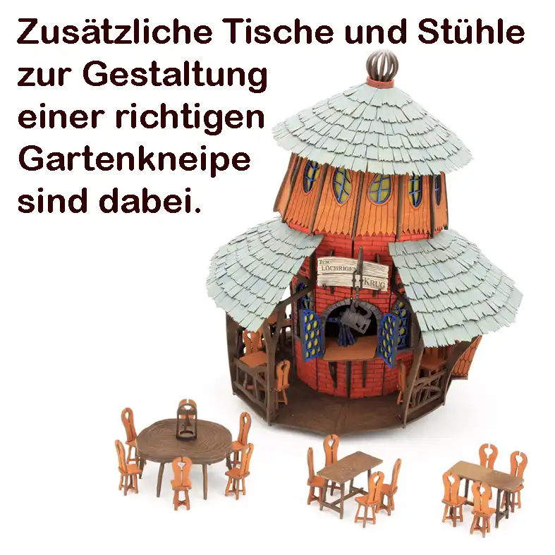 Holzbastelset Räucherhaus Gasthaus DAMASU Holzkunst aus dem Erzgebirge