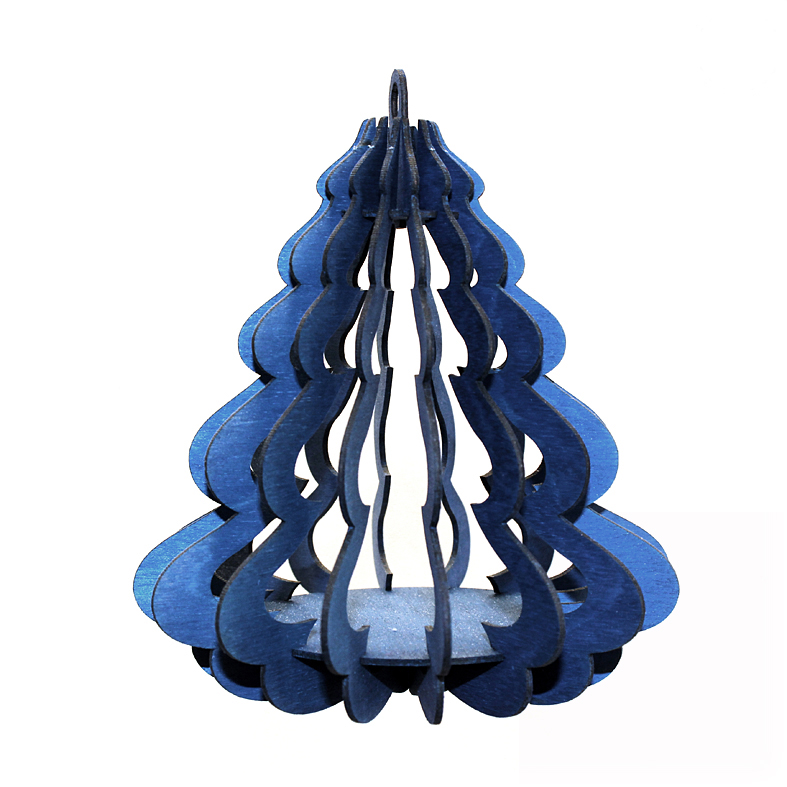 Bausatz Weihnachtsschmuck 3D  Tannenbaum blau 16L