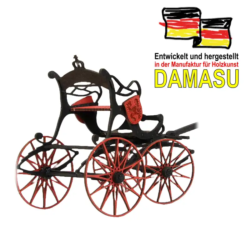 Bastelsatz Kutsche Fürst-Pückler-Kutsche DAMASU Holzkunst aus dem Erzgebirge