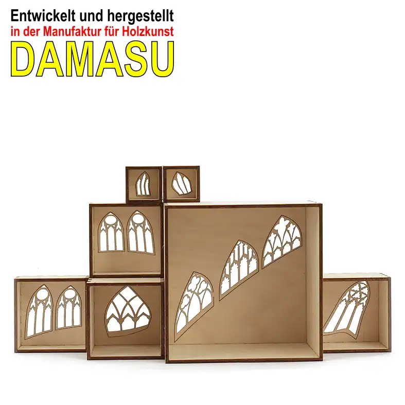 Bastelsatz Dekoration Setzkasten DAMASU Holzkunst aus dem Erzgebirge