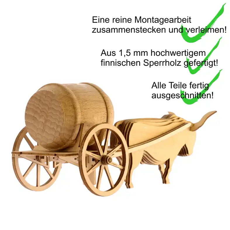 Holzbausatz Kutsche Pferdefuhrwerk DAMASU Holzkunst aus dem Erzgebirge