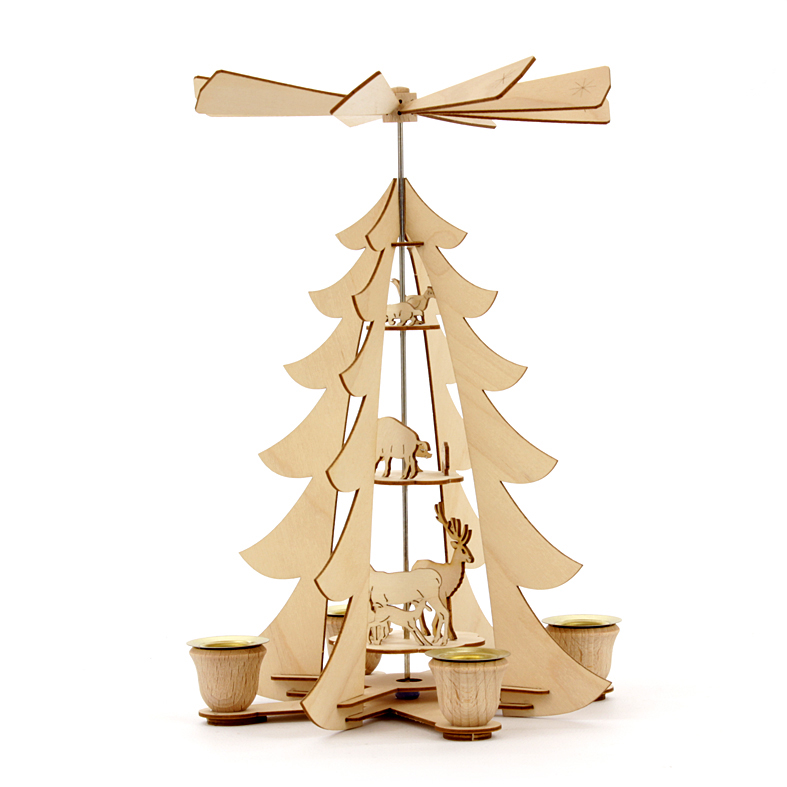 Weihnachtspyramide Bastelsatz Kinderpyramide Baum mit Tieren