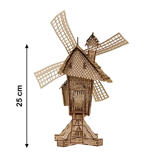 Holzbausatz Räucherhaus Windmühle DAMASU Holzkunst aus dem Erzgebirge