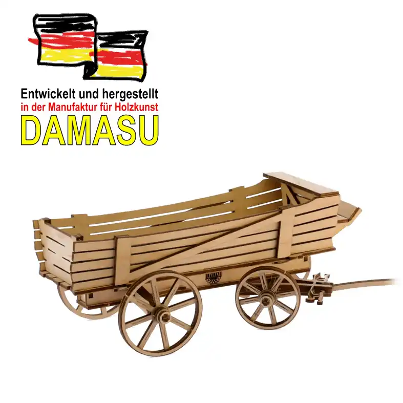 Bastelsatz Kutsche Fuhrwerk DAMASU Holzkunst aus dem Erzgebirge