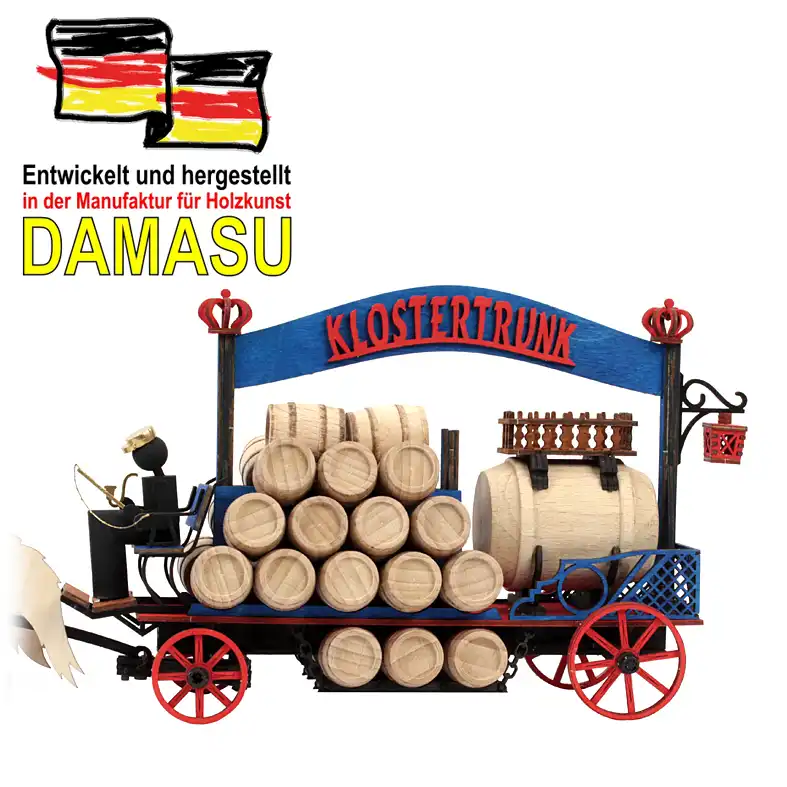 Bastelset Fuhrwerk Festwagen DAMASU Holzkunst aus dem Erzgebirge