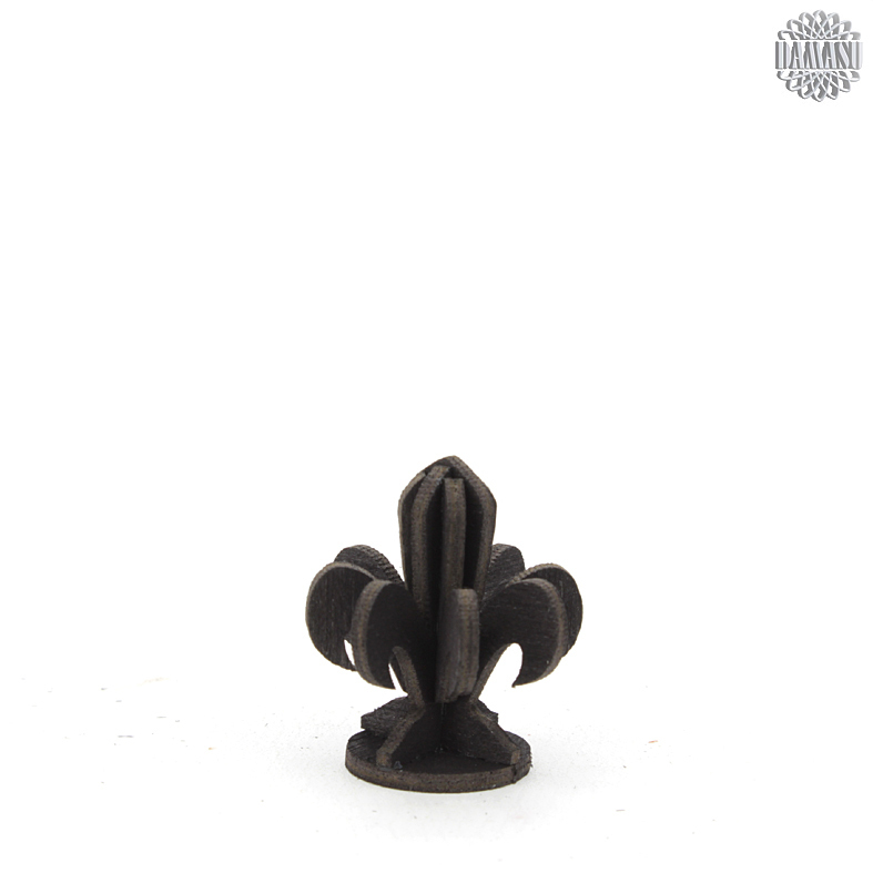 4 x Lilien-Aufsätze für schmale Metallsäule schwarz gebeizt