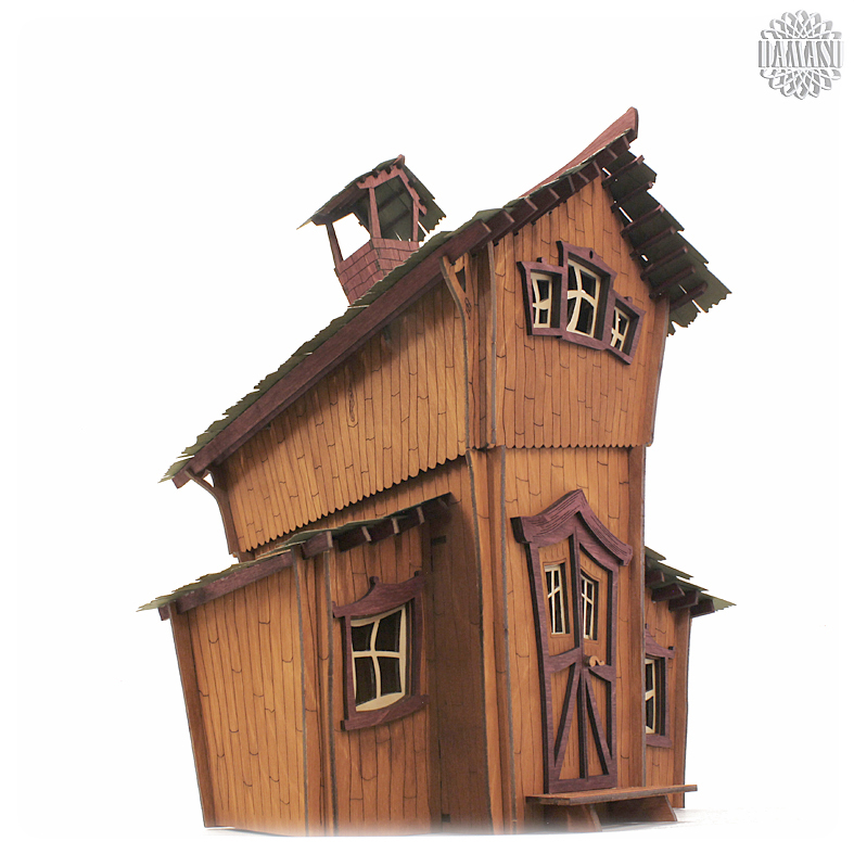 Räucherhaus Blockhütte Bastelsatz 100 Teile 9 cm hoch aus Holz neu 