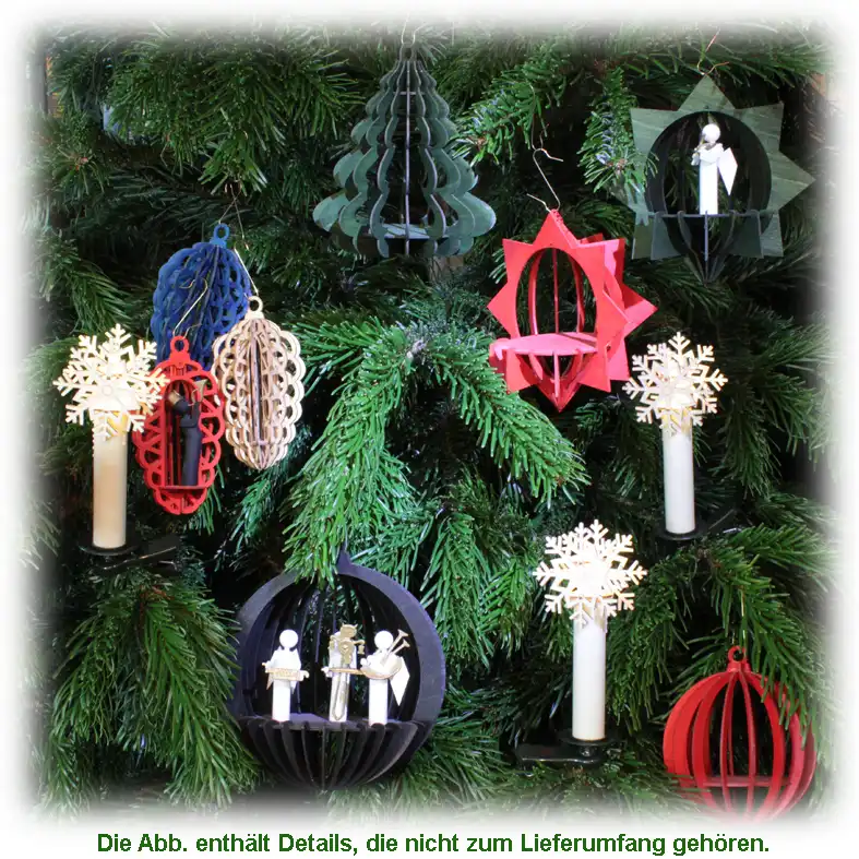Bastelsatz Baumbehang Weihnachtsbaumschmuck DAMASU Holzkunst aus dem Erzgebirge