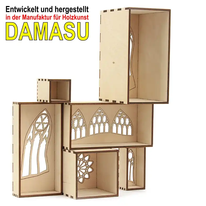 Holzbausatz Dekoration Setzkasten DAMASU Holzkunst aus dem Erzgebirge