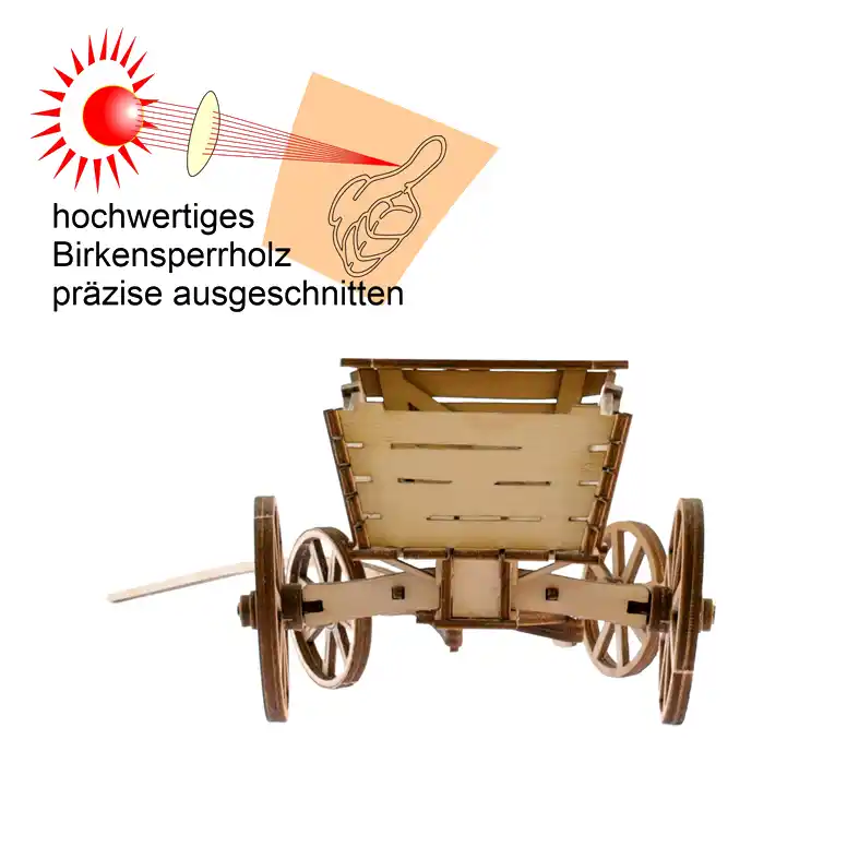 Holzbausatz Kutsche Schüttgutwagen DAMASU Holzkunst aus dem Erzgebirge