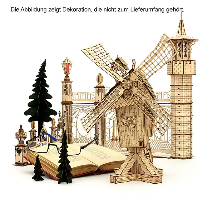Holzbastelset Räucherhaus Bockwindmühle DAMASU Holzkunst aus dem Erzgebirge